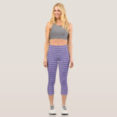 Leggings Capri Deep Amethyst Glitter Style Horizontal Stripes (Recto)