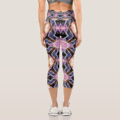 Leggings Capri Déesse de cristal Géométrie violette (Verso)