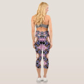 Leggings Capri Déesse de cristal Géométrie violette (Verso)