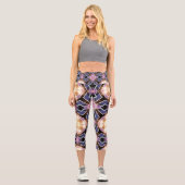 Leggings Capri Déesse de cristal Géométrie violette (Recto)