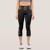 Leggings Capri Déesse du Zodiaque | Astrologie Cosmologique Gold (Recto)