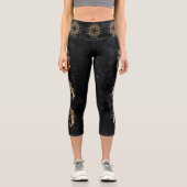 Leggings Capri Déesse du Zodiaque | Astrologie Gémeaux d'or cosmi (Recto)