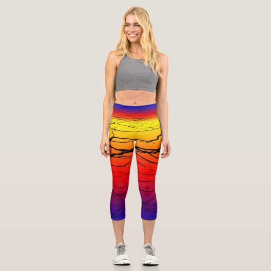 Leggings Capri Dégradé Abstrait (Recto)