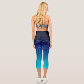 Leggings Capri Dégradé de l'océan bleu (Verso)