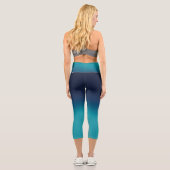 Leggings Capri Dégradé élégant de l'Ombre bleu turquoise (Verso)