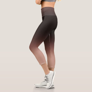 Leggings Capri Dégradé élégant Ombre Brown au chocolat