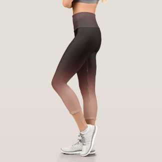 Leggings Capri Dégradé élégant Ombre Brown au chocolat