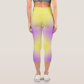 Leggings Capri Dégradé Motif de diamant jaune à violet (Verso)