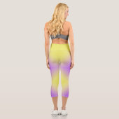 Leggings Capri Dégradé Motif de diamant jaune à violet (Verso)