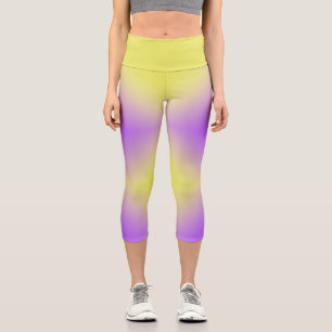 Leggings Capri Dégradé Motif de diamant jaune à violet