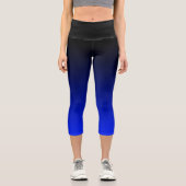 Leggings Capri Dégradé noir à cobalt Ombre bleu (Recto)