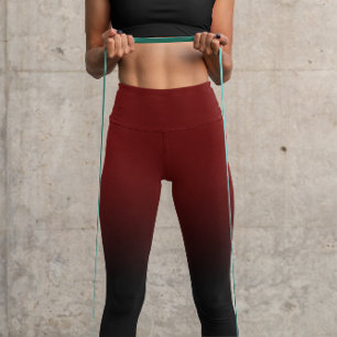 Leggings Capri Dégradé noir moderne et rouge foncé