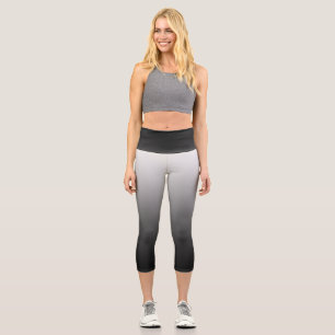 Leggings Capri Dégradé ombré noir délavé