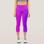 Leggings Capri Dégradé rose néon et violet (Recto)