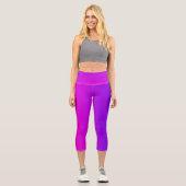 Leggings Capri Dégradé rose néon et violet (Recto)