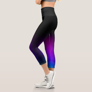 Leggings Capri Dégradé Violet Noir Lumineux