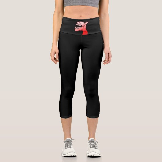 Leggings Capri Démon Rouge Rieur (Recto)