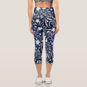 Leggings Capri Denim Blooms : Floral Pattern Arrière - plan (Verso)