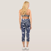 Leggings Capri Denim Blooms : Floral Pattern Arrière - plan (Verso)