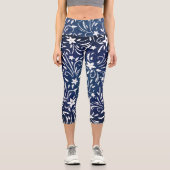 Leggings Capri Denim Blooms : Floral Pattern Arrière - plan (Recto)