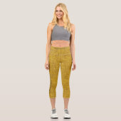 Leggings Capri Denim Plaid Jaune tendance : Personnaliser le logo (Recto)