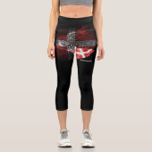 Leggings Capri Denmark flag (Recto)