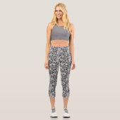 Leggings Capri Dentelle blanche en noir (Recto)