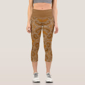 Leggings Capri Dentelle Fractale Caramel (Recto)