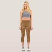 Leggings Capri Dentelle Fractale Caramel (Recto)