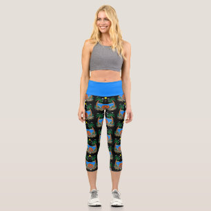 Leggings Capri déplaisant halloween île tropicale citrouille