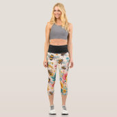 Leggings Capri Des fleurs effervescentes (Recto)