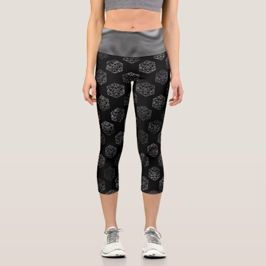 Leggings Capri Dés RPG | Imaginaire Old School Tabletop Retro Gam (Recto)