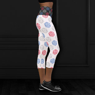 Leggings Capri Dés RPG Imaginaire patriotique Tablette Retro Ga