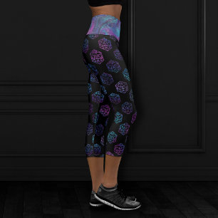 Leggings Capri Dés RPG Nebula Imaginaire Retro Tabletop PnP Gam