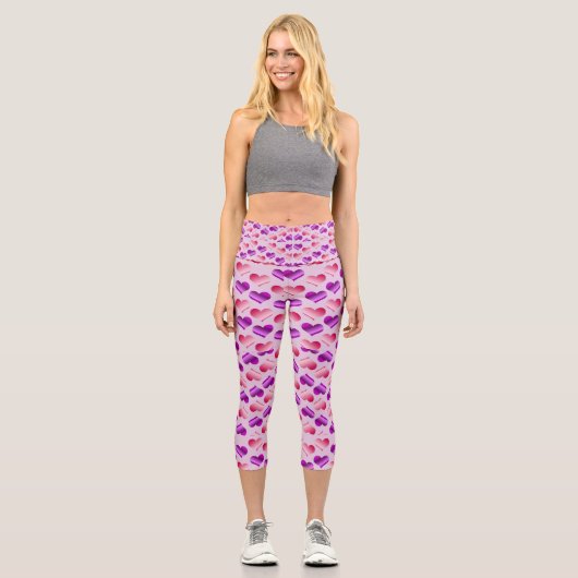 Leggings Capri Des tas de coeurs (Recto)