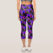 Leggings Capri Design Abstrait Bleu Et Violet (Verso)