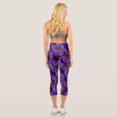 Leggings Capri Design Abstrait Bleu Et Violet (Verso)
