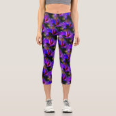 Leggings Capri Design Abstrait Bleu Et Violet (Recto)