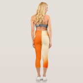 Leggings Capri Design abstrait circulaire couleur orange crémeuse (Verso)