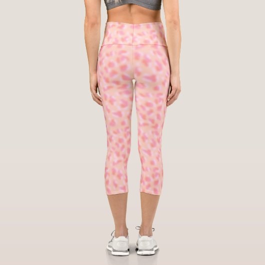 Leggings Capri Design Abstrait de corail rose (Verso)