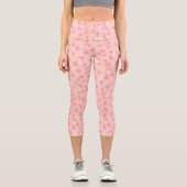 Leggings Capri Design Abstrait Moderne Rose Corail (Recto)