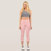 Leggings Capri Design Abstrait Moderne Rose Corail (Recto)