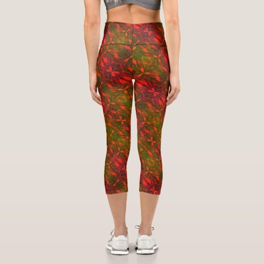 Leggings Capri Design abstrait Vert Et Orange (Verso)