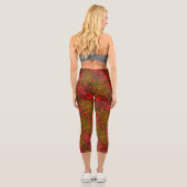 Leggings Capri Design abstrait Vert Et Orange (Verso)
