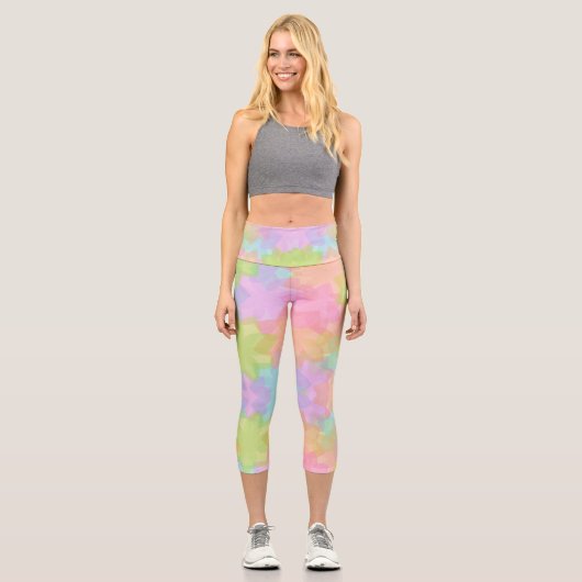 Leggings Capri Design arc-en-ciel multicolore (Recto)
