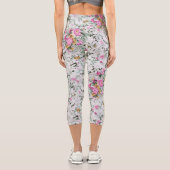 Leggings Capri Design artistique rose et vert (Verso)