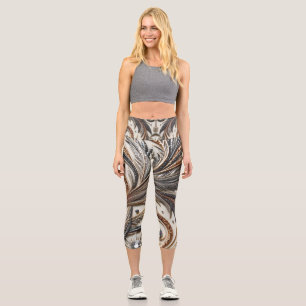 Leggings Capri Design baroque glamour avec Parties scintillant et