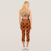Leggings Capri Design Brown Et Orange Abstrait (Verso)