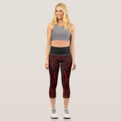 Leggings Capri Design Brown Noir Et Rouge (Recto)