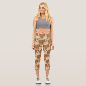 Leggings Capri Design d'art tribal des éléphants (Recto)